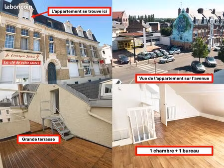 f2 centre ville 60m2/ très grande terrasse/ 2ème etage