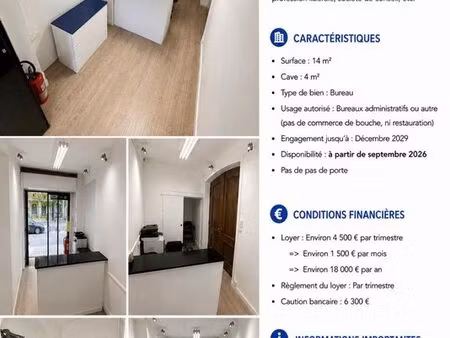 bail à cédée bureaux paris 8