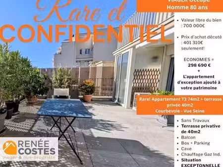 viager occupé - h80 ans - courbevoie (92400)