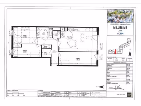 location appartement 4 pièces 90 m² à haubourdin (59320)  1 037 €