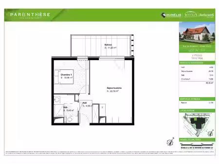vente appartement 2 pièces 43 m² epfig (67680)