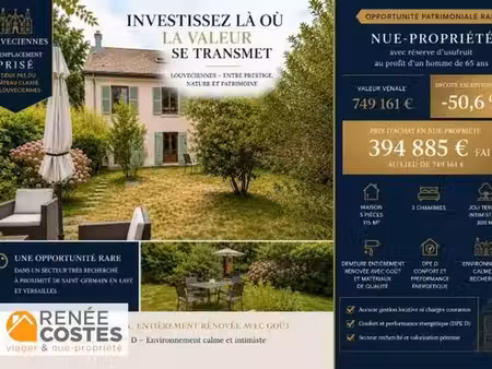 vente en nue propriété - h65 ans - louveciennes (78430)
