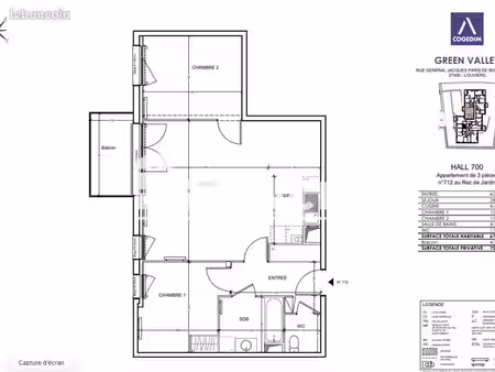 appartement 3 pièces 67 m²