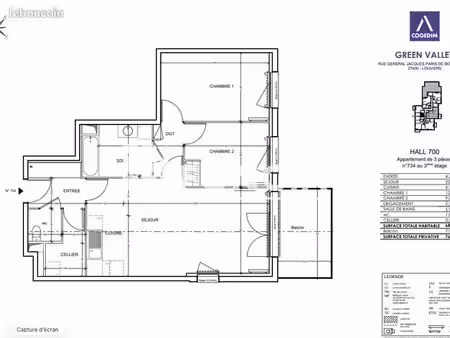 appartement 3 pièces 68 m²