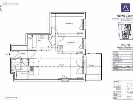 appartement 3 pièces 68 m²