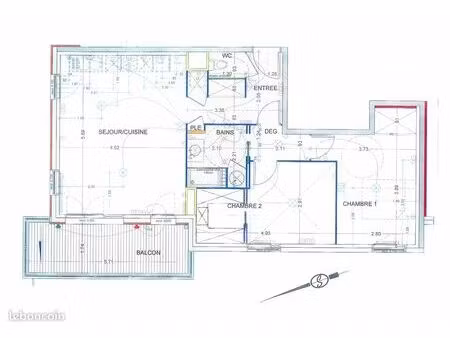 location meublée appartement t3 brignais 66 m²