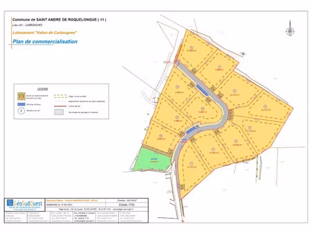vente terrain à batir à saint-andré-de-roquelongue (11200)  110 000 €