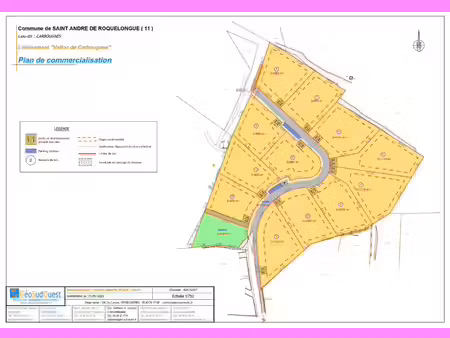 vente terrain 1000 m² saint-andré-de-roquelongue (11200)