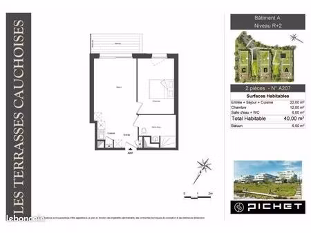 appartement 2 pièces 40 m²