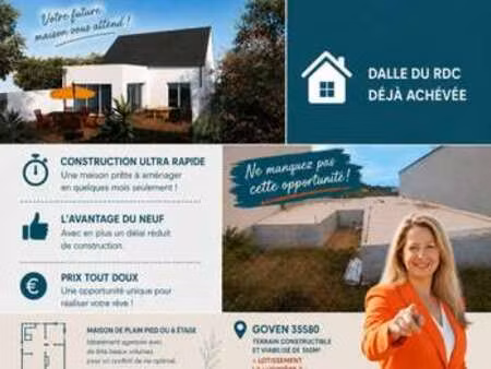 vente terrain à goven (35580) : à vendre / 350m² goven