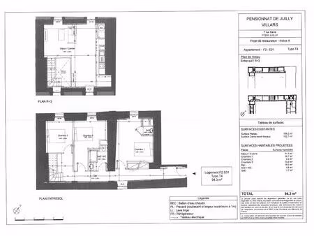 beau t4 duplex rénové dans bâtiment historique pensionnat de juilly