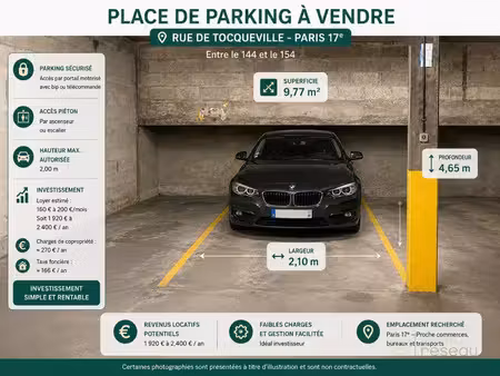 vente garage 9 m² paris 17 (75017)