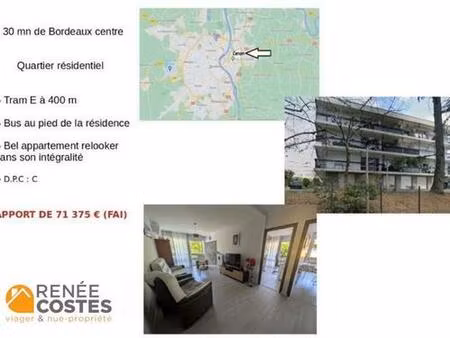 viager occupé - f76 ans - cenon (33150)