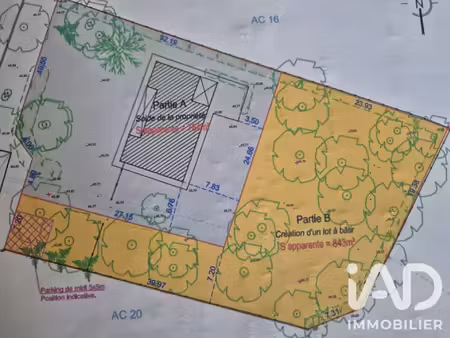 vente terrain à bâtir 843 m²