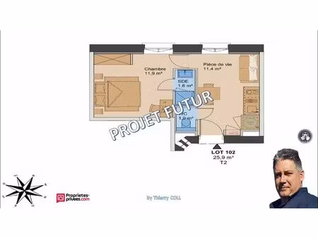charmant t2 idéalement situé à lyon 3? de 25.90 m²