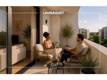 vente appartement neuf 2 pièces 45m2 launaguet - 190900 € - surface privée