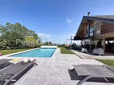 trévignin – maison d’exception en ossature bois avec vue dominante  piscine et panorama su
