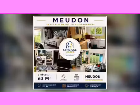 vente appartement 2 pièces 63 m² à meudon (92190)  195 000 €