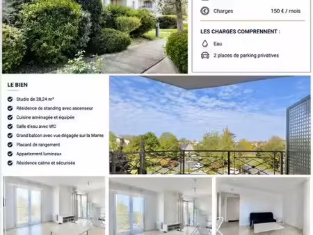 location appartement 1 pièce 28 m² à bry-sur-marne (94360)