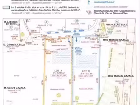 vente terrain 1231 m² à aressy (64320)  91 000 €