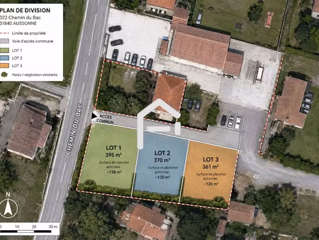 vente terrain 361 m² à aussonne (31840)  100 000 €