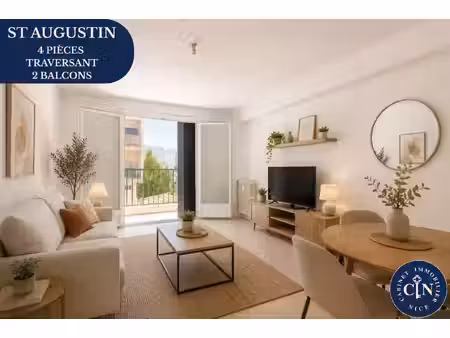 4 pièces 73 6 m² - traversant  deux balcons - nice saint augustin