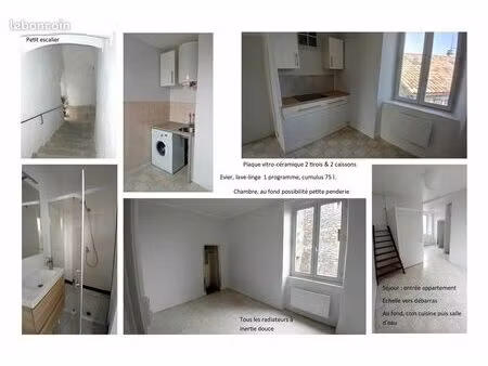 aubenas cœur de ville : appartement traversant et ensoleillé 37 m²