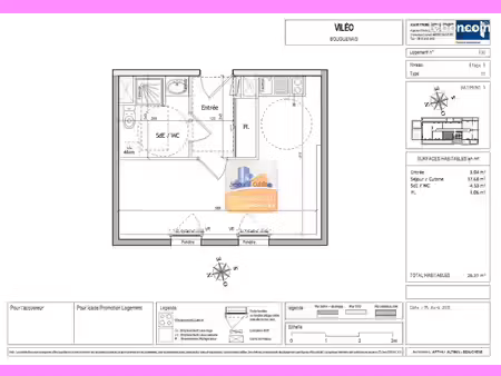 appartement 1 pièce 26 m²