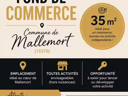 vend fond de commerce mallemort