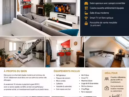 à vendre – charmant duplex lumineux au cœur d'arpajon