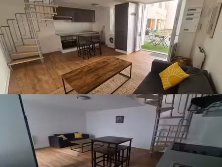 t2 duplex meublé rénové avec extérieur – saint-chamond