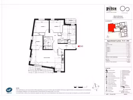 location appartement 5 pièces 94 m² à combs-la-ville (77380)  1 408 €