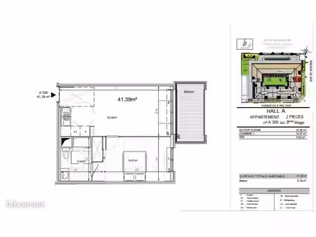 appartement 2 pièces 40 m²