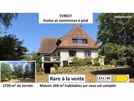 rare sur le marche – grande maison (268 m2 habitables) sur sous-sol complet édifiée sur un
