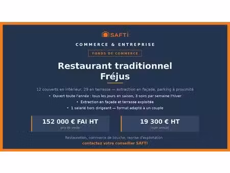 restaurant à fréjus  terrasse de 29 couverts
