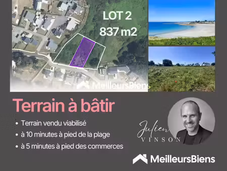 terrain à bâtir de 837 m² à trévou-tréguignec