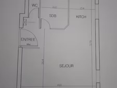 location appartement 1 pièce 24 m² à montpellier (34070)