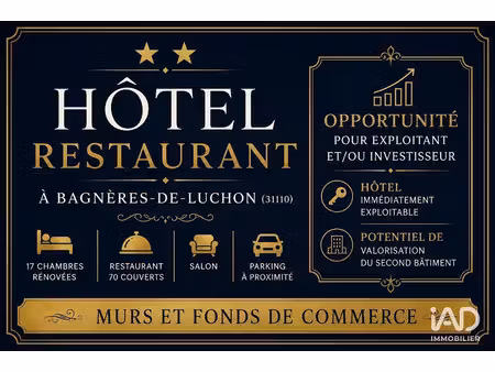 vente locaux professionnels 0 pièces 1000 m² à bagneres-de-luchon (31110)  477 000 €