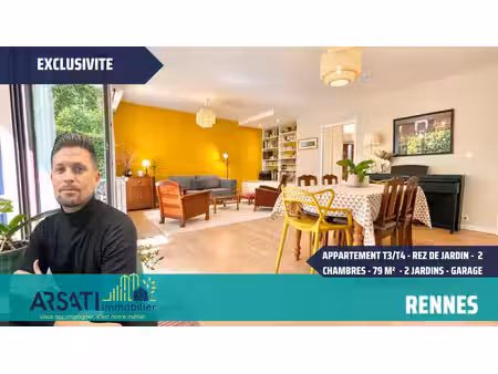 appartement 80m² - quartier freville - 2 chambres - rez de ja