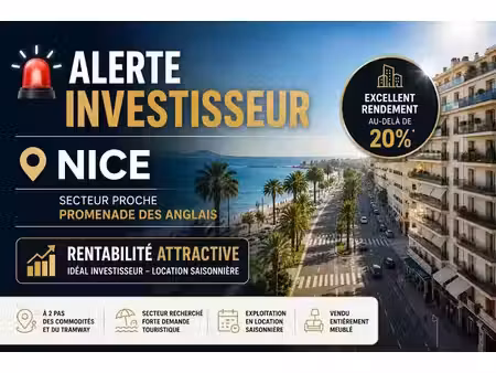 vente appartement 2 pièces 28 m² à nice (06000)  190 000 €