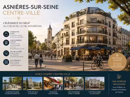 vente appartement 3 pièces 57 m² à asnieres-sur-seine (92600)  560 000 €