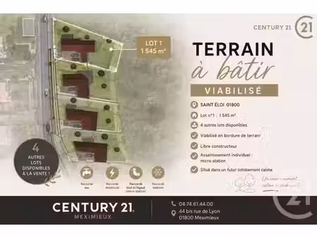 terrain à vendre - 1545 m2 - st eloi - 01 - rhone-alpes