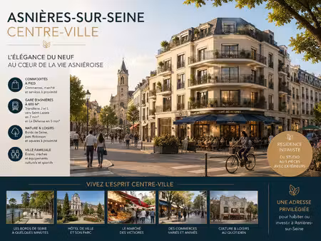 vente appartement 2 pièces 57 m² asnières-sur-seine (92600)