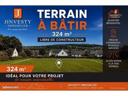 terrain 324 m² quimperlé