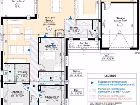 projet de construction d'une maison lyre de 118 m² avec terrasse couverte à pujaudran (32)