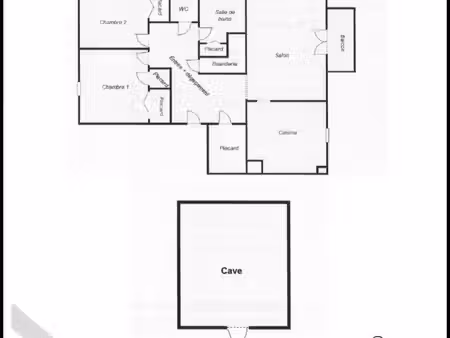 appartement t3 avec balcon  cave et cuisine équipée