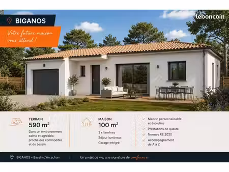 maison 92 m² biganos