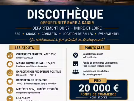 discothèque 1000 m² villeperdue