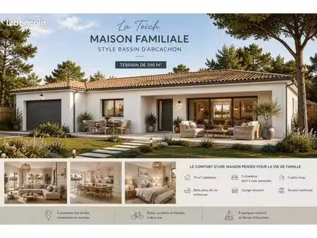 maison 95 m² le teich