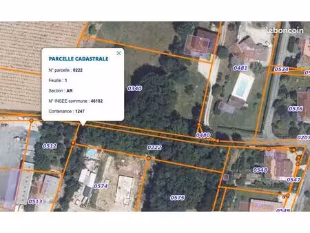 terrain 1247m² – luzech (46) – vallée du lot